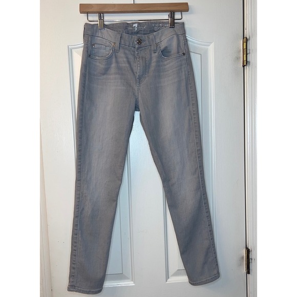 7 For All Mankind Denim - 7 for all Mankind-The Mid rise cropped Skinny in Washed Denim Gray size 25